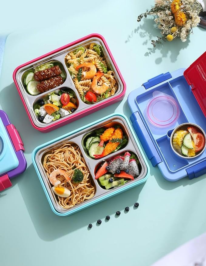 3 Compartment with 1 bowl Lunch Boxes