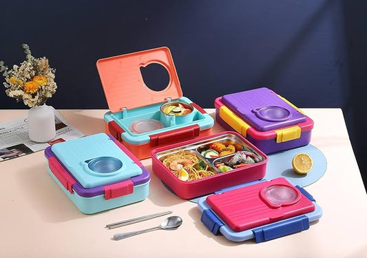 3 Compartment with 1 bowl Lunch Boxes