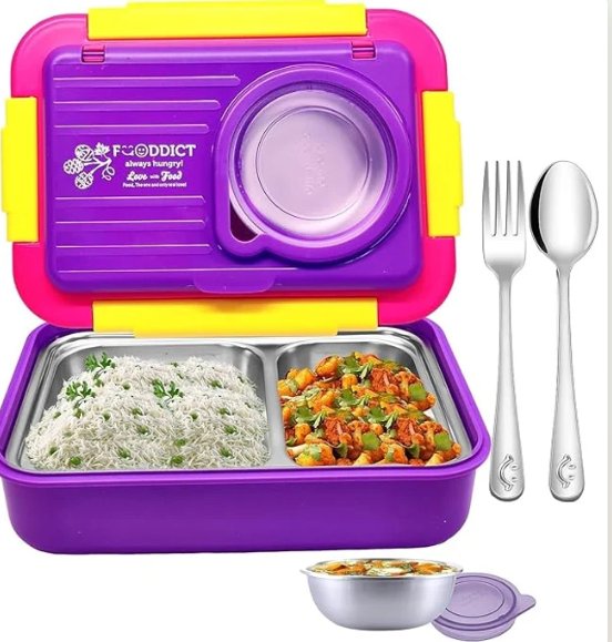 Double Compartment with 1 bowl Lunch Boxes